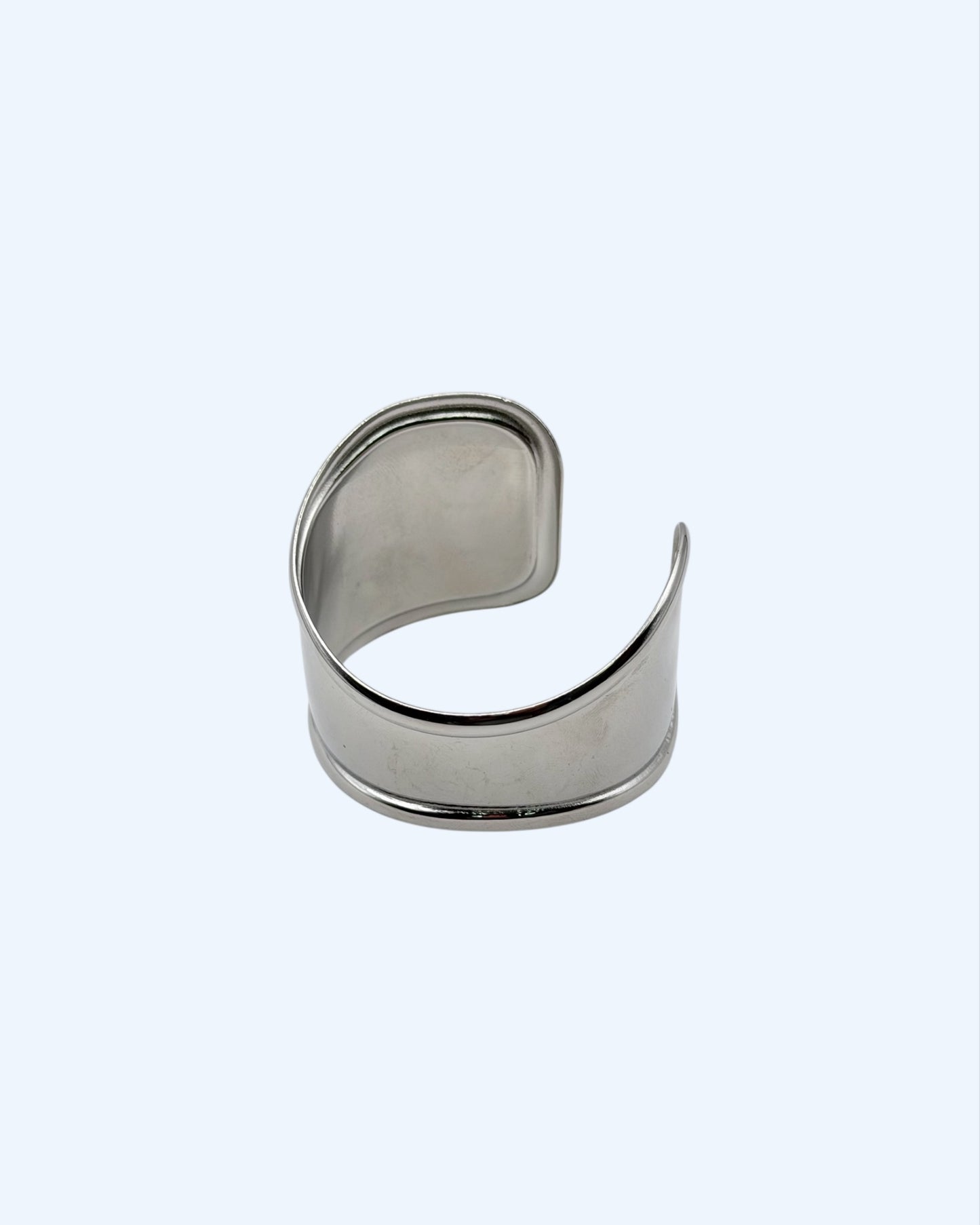 DRIFT - MINIMALIST SILVER STAINLESS STEEL ADJUSTABLE CUFF BRACELET