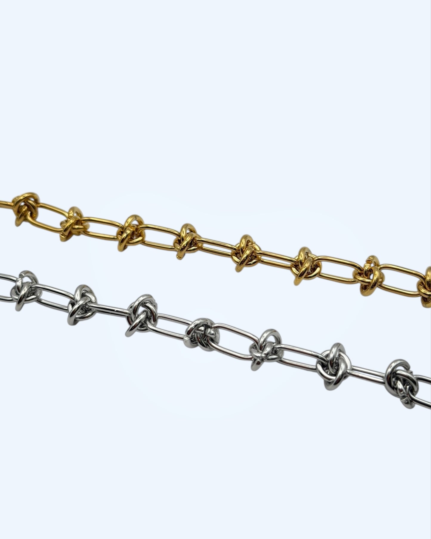PULSEIRA CORRENTE COM ELOS ENTRELAÇADOS EM AÇO INOXIDÁVEL