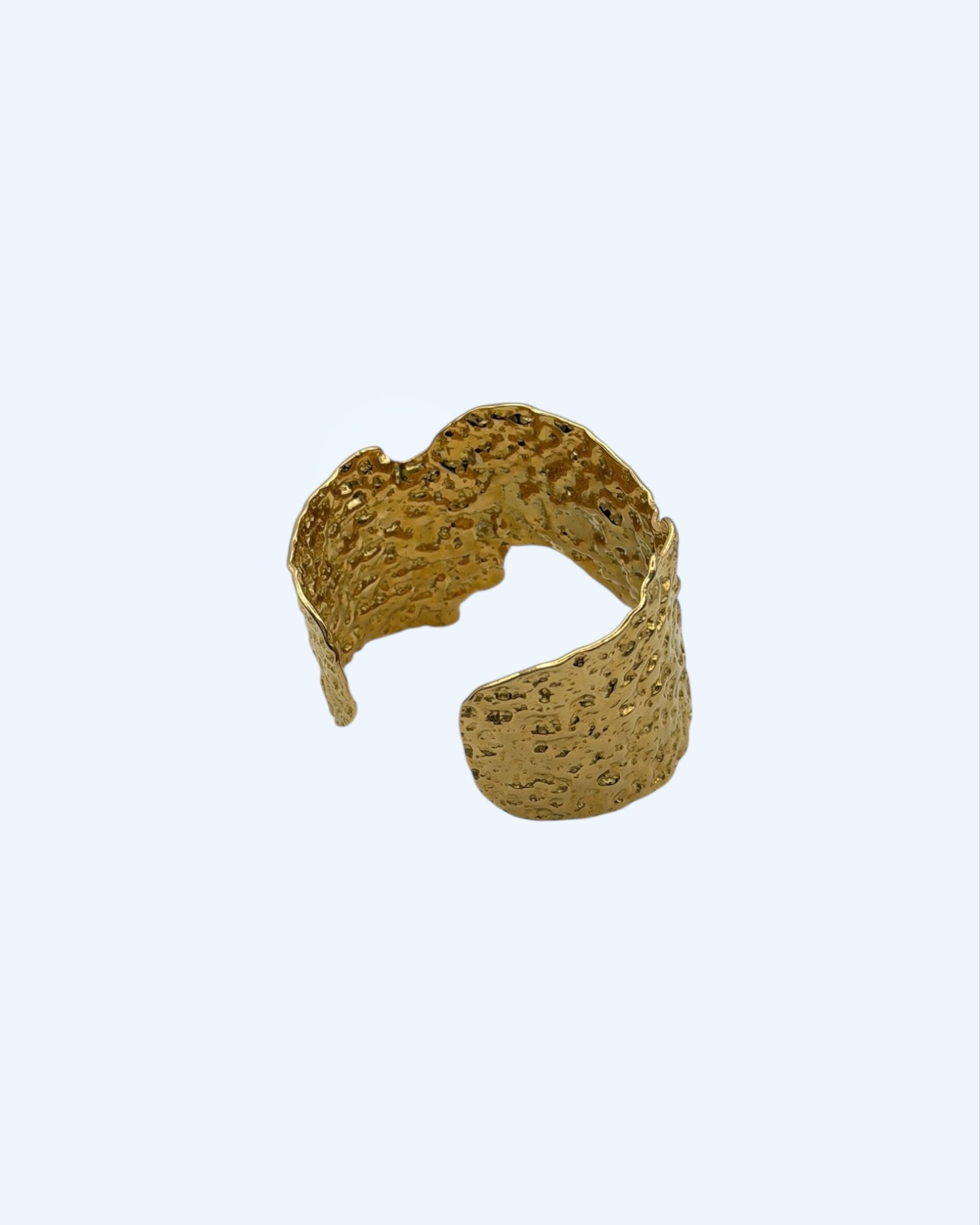PULSEIRA BRACELETE FUNDIDA DOURADA EM AÇO INOXIDÁVEL