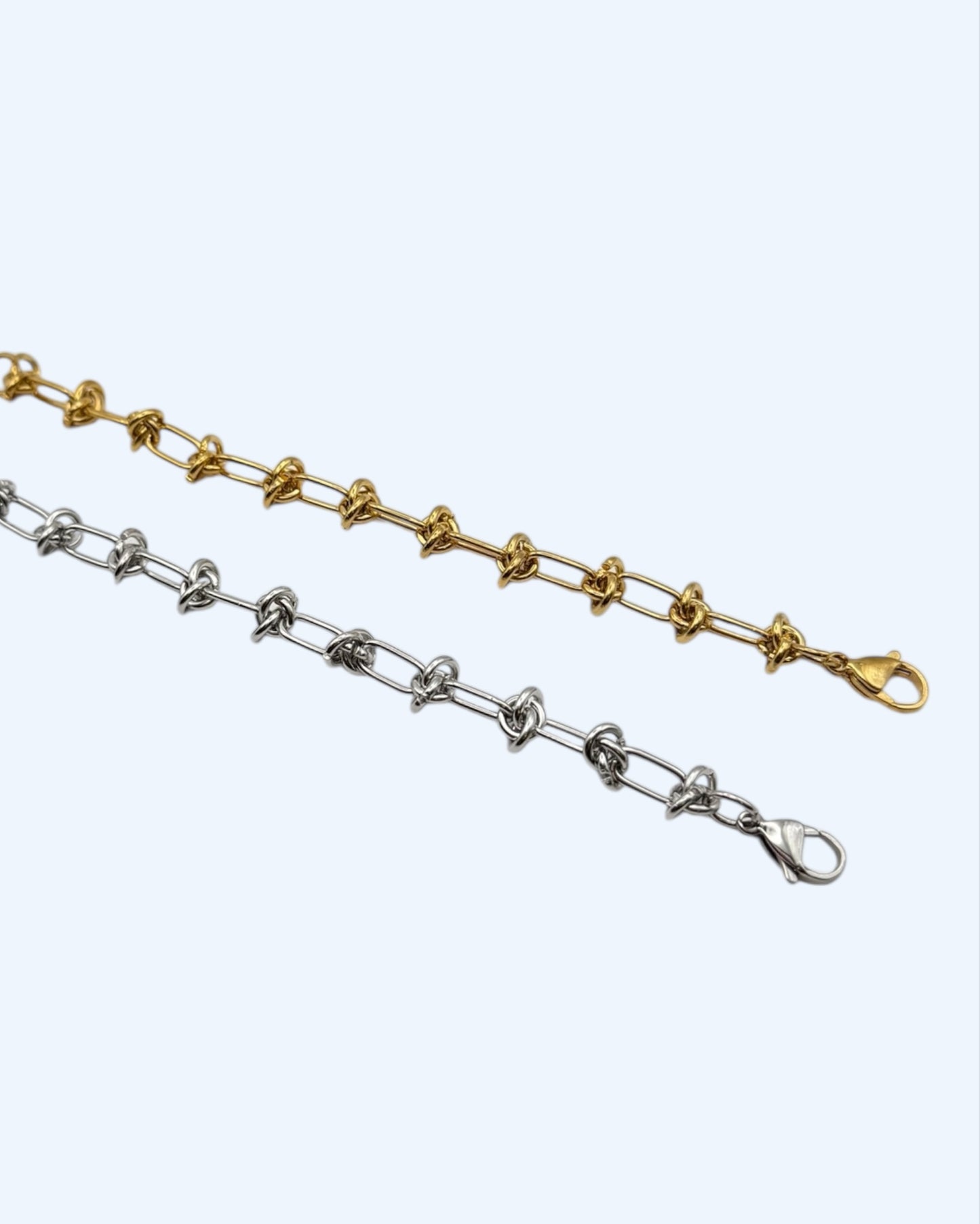 PULSEIRA CORRENTE COM ELOS ENTRELAÇADOS EM AÇO INOXIDÁVEL