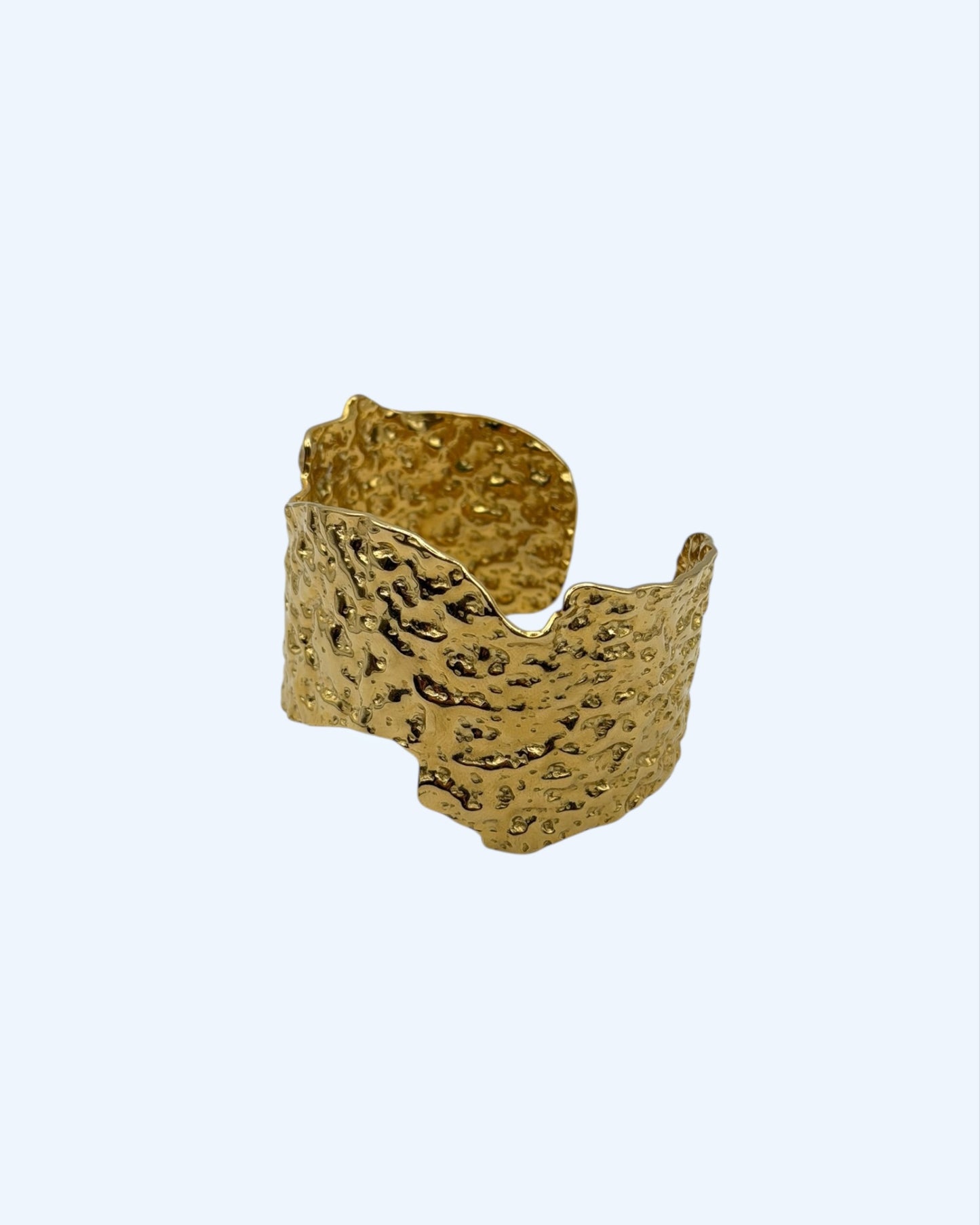 PULSEIRA BRACELETE FUNDIDA DOURADA EM AÇO INOXIDÁVEL