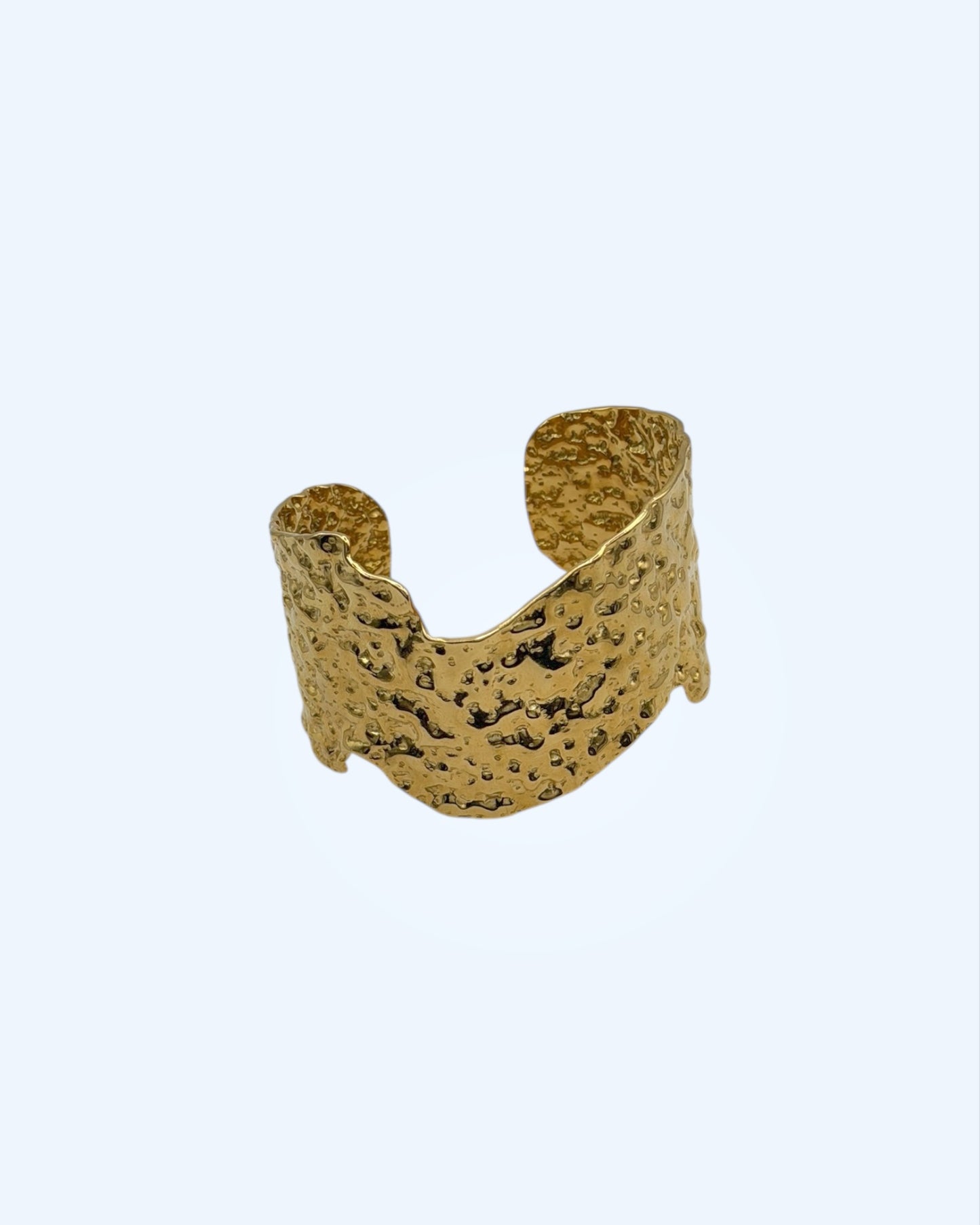 PULSEIRA BRACELETE FUNDIDA DOURADA EM AÇO INOXIDÁVEL