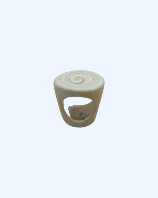 ANEL BÚZIO NATURAL BEGE COM ESPIRAL LISA