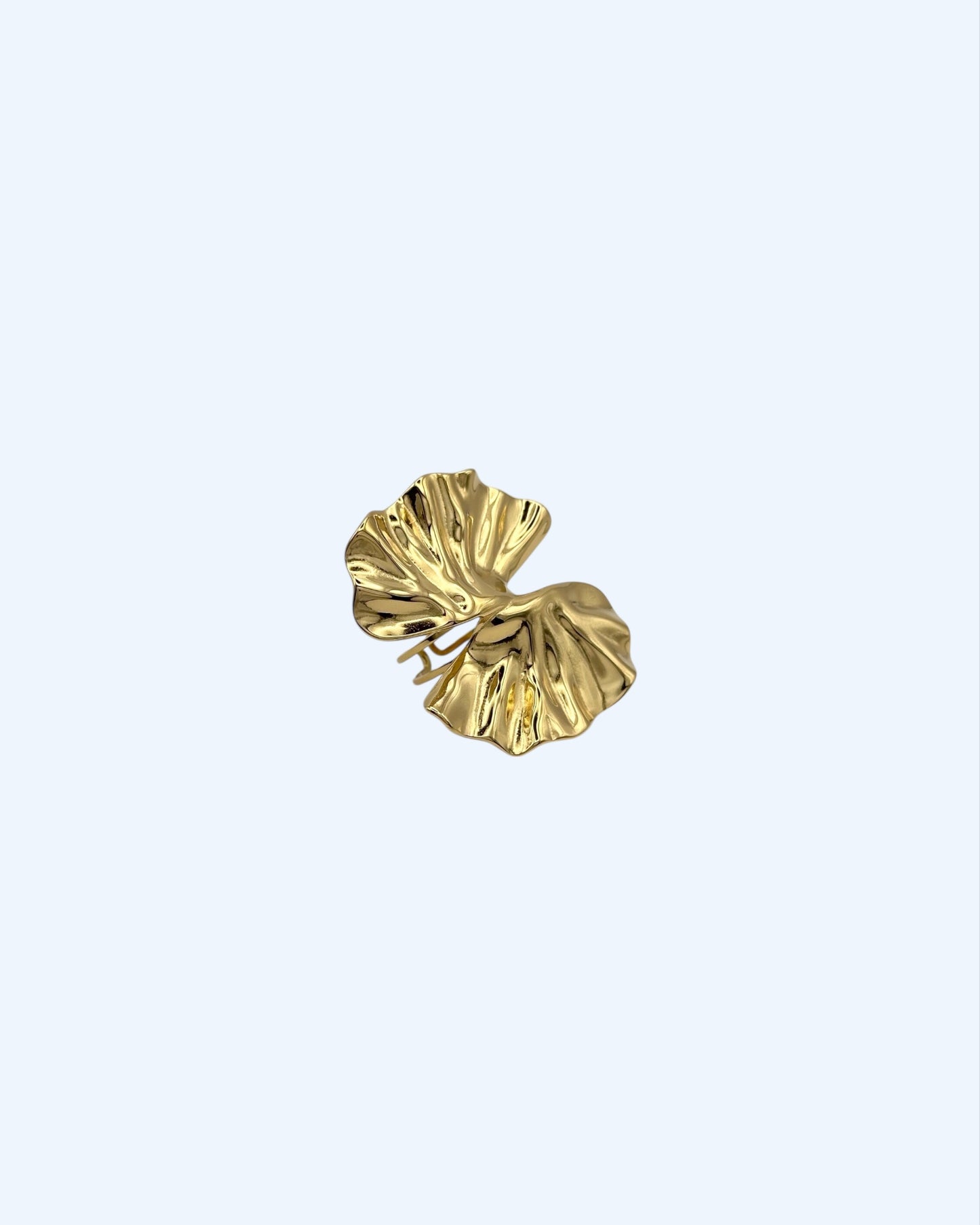 ANEL FOLHA MAXI DOURADO AJUSTÁVEL EM AÇO