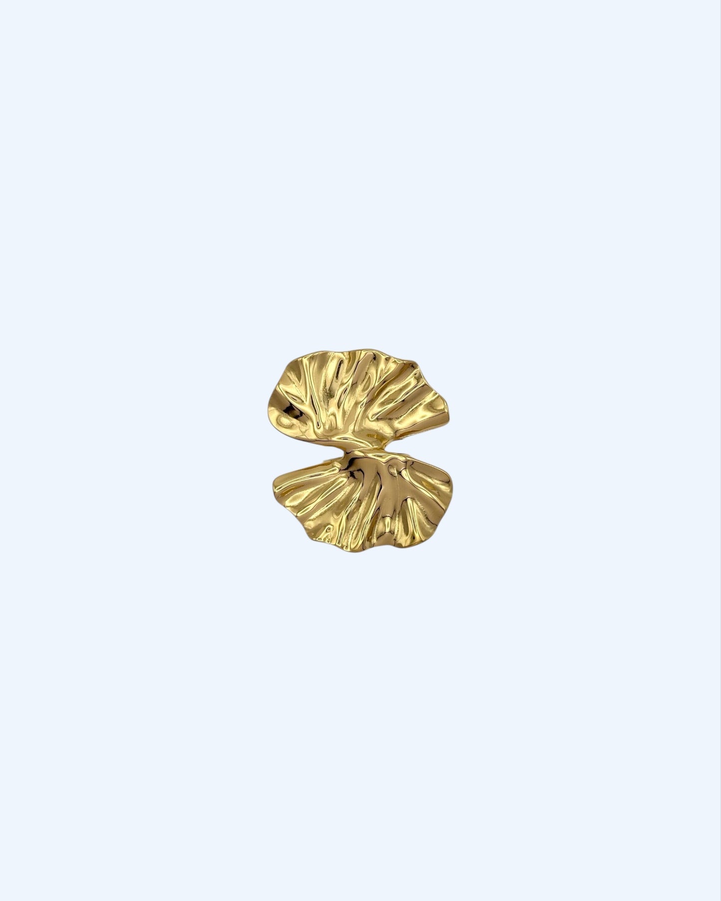 ANEL FOLHA MAXI DOURADO AJUSTÁVEL EM AÇO