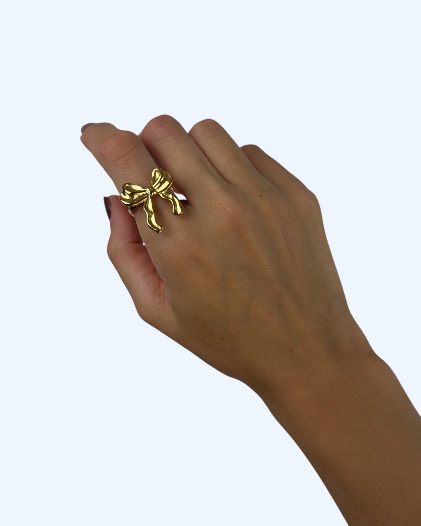 ANEL DOURADO LAÇO VINTAGE em aço inoxidável