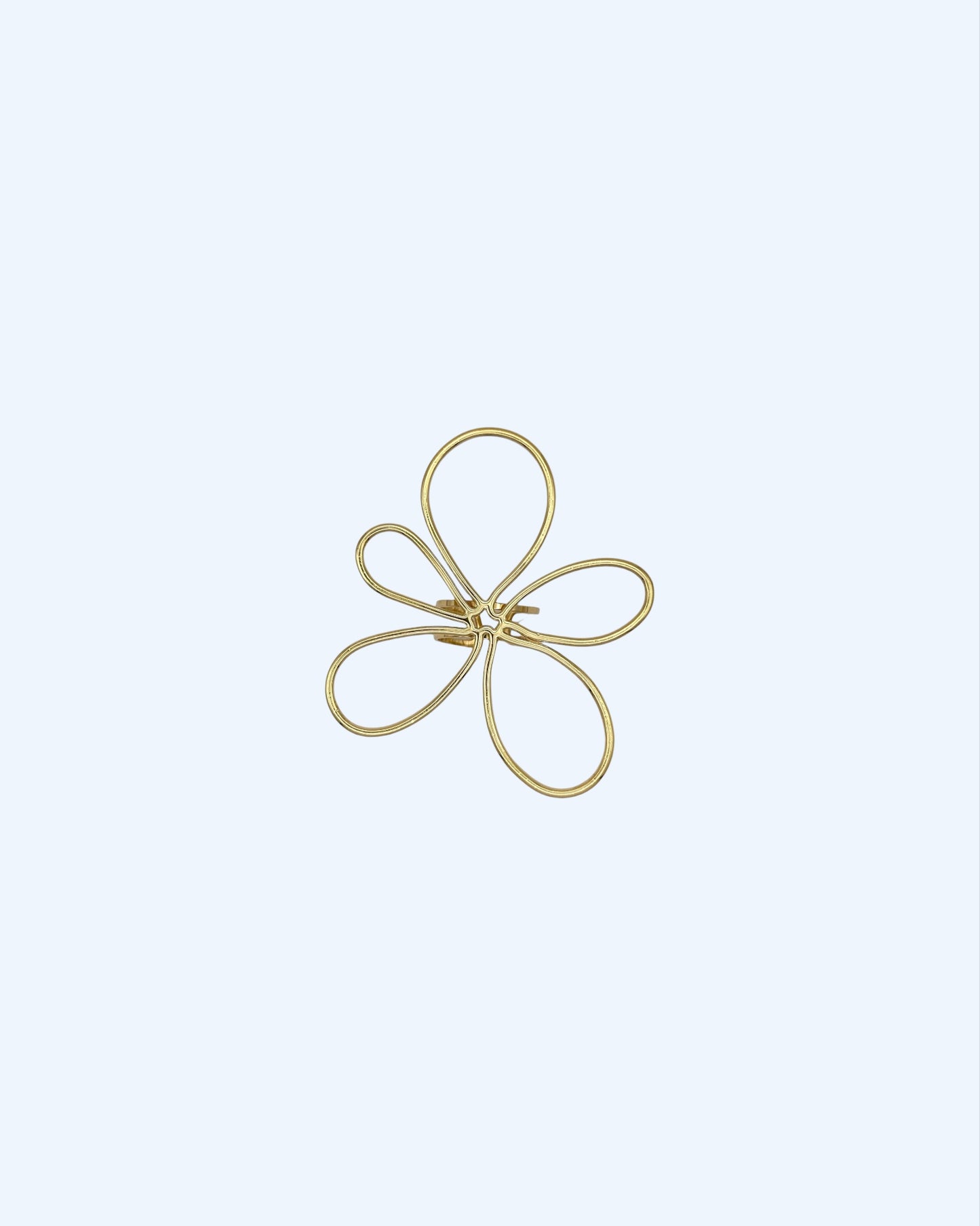 ANEL FLOR MAXI EM AÇO DOURADO