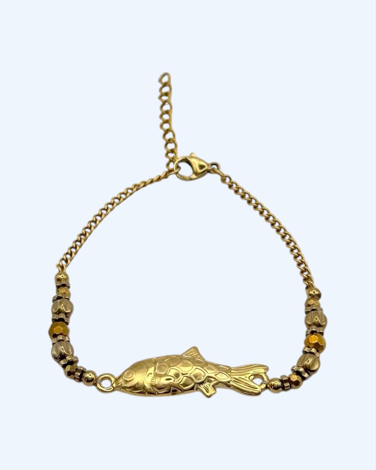 PULSEIRA PEIXE EM AÇO INOXIDÁVEL DOURADO