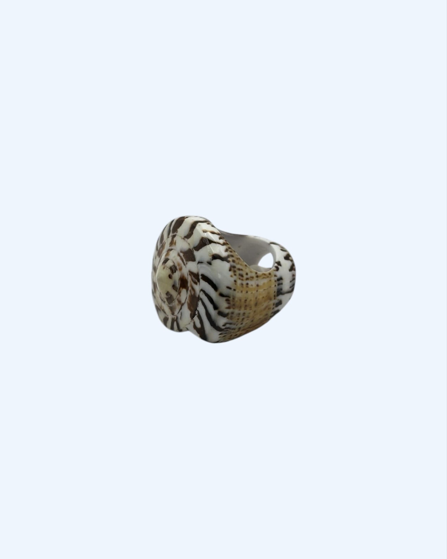 ANEL BÚZIO NATURAL CASTANHO COM ESPIRAL