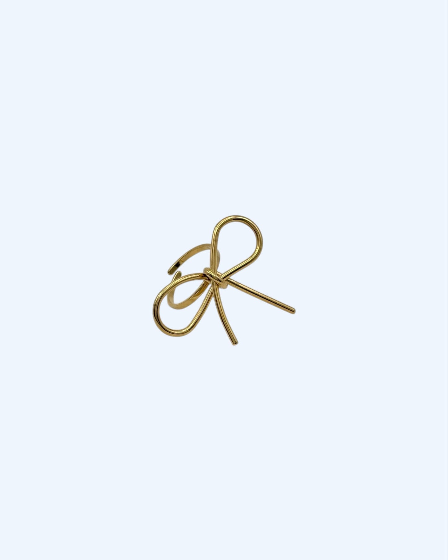 ANEL DOURADO COM LAÇO MINIMALISTA em aço inoxidável