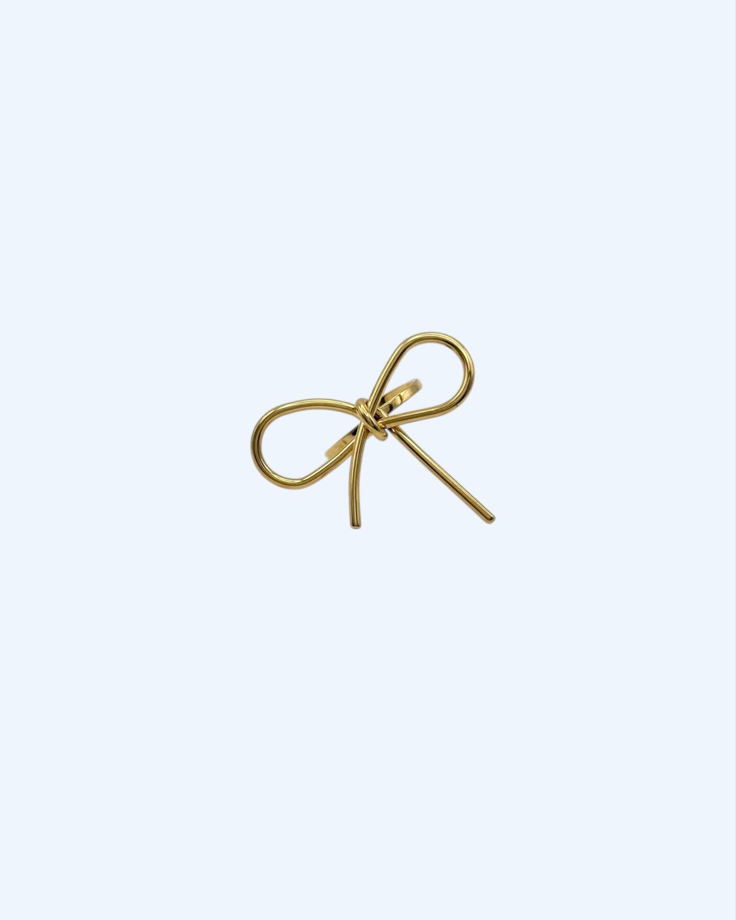 ANEL DOURADO COM LAÇO MINIMALISTA em aço inoxidável