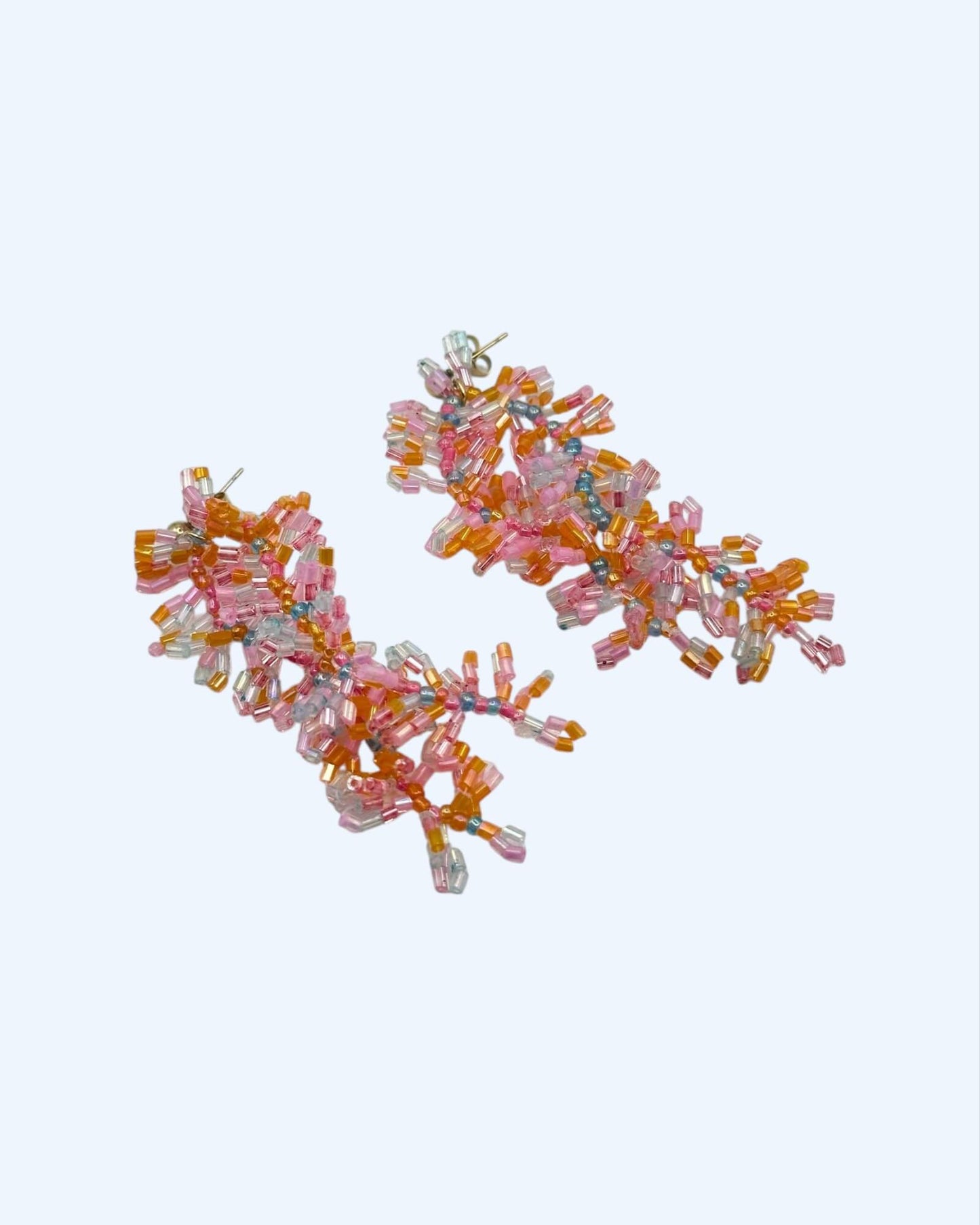 PENDIENTES LARGOS DE ACERO CON CUENTAS CANDY COLORS