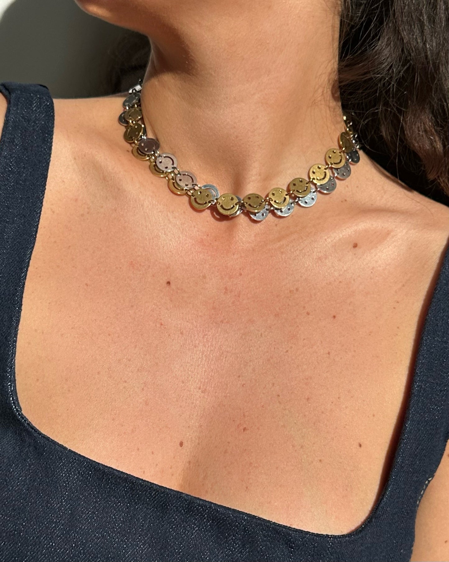 COLAR COM SMILES em aço inoxidável