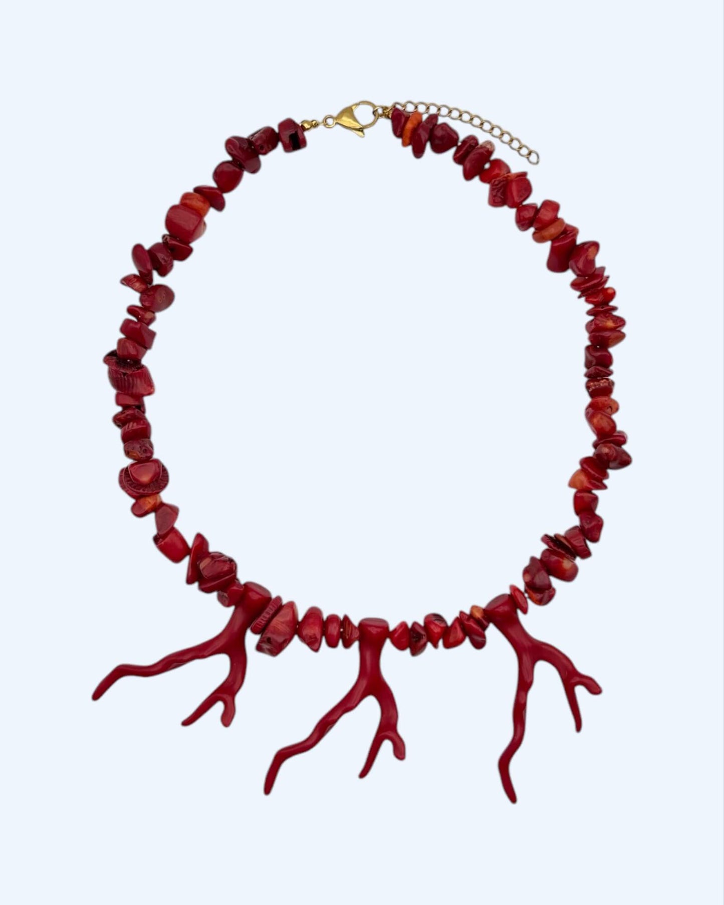 COLAR BOLD CORAL EM PEDRAS E RESINA