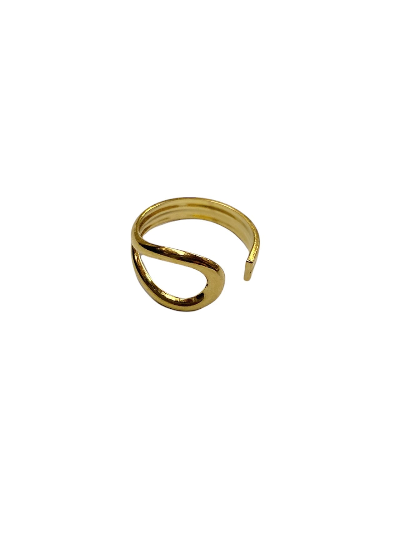 ADJUSTABLE STAINLESS STEEL ATLANTIS SILVER RING