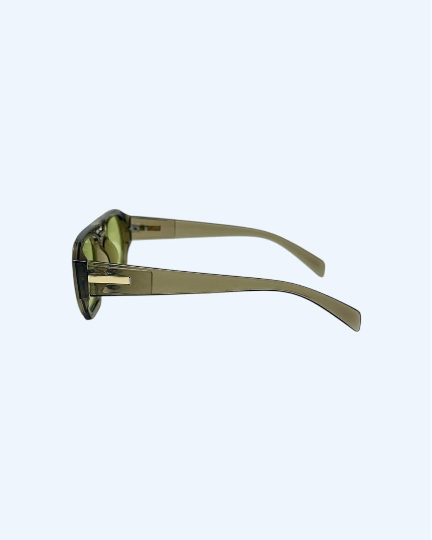Lenny – Óculos Reto Oversized Transparente e Lentes Match Verde