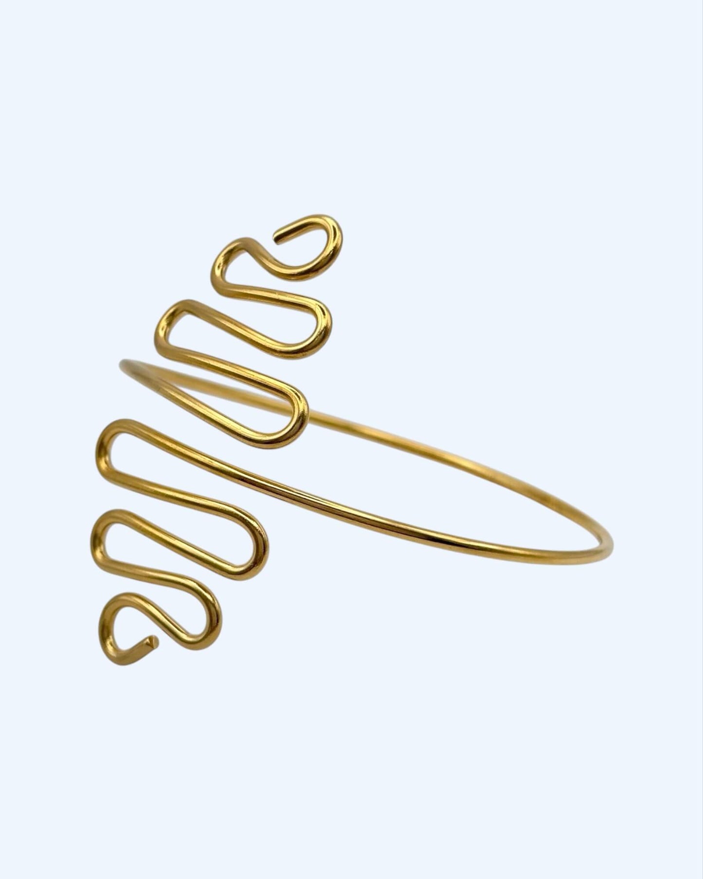 PULSEIRA DE ANTEBRAÇO DOURADA COM DESIGN SERPENTINA