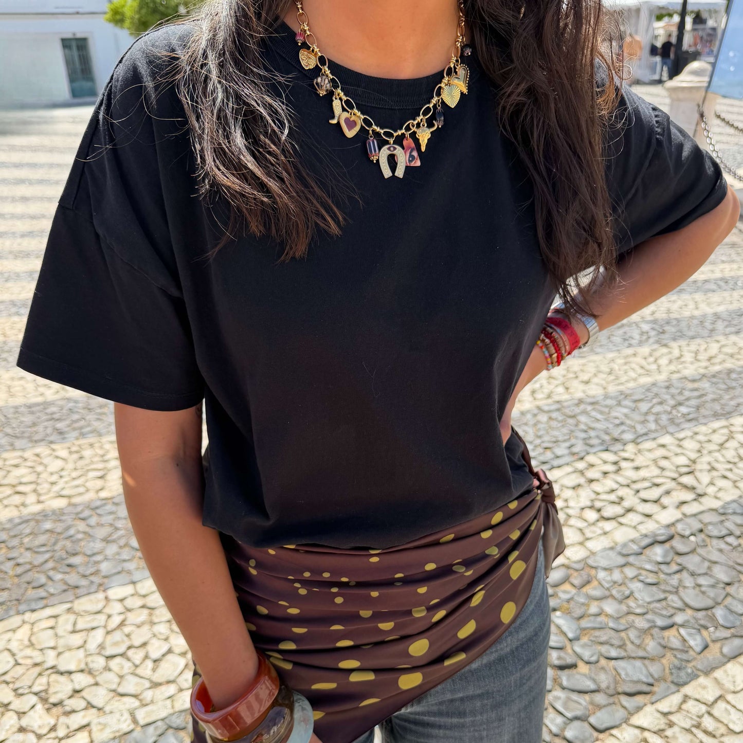 WESTERN GOLD CHAIN NECKLACE IN STAINLESS STEEL