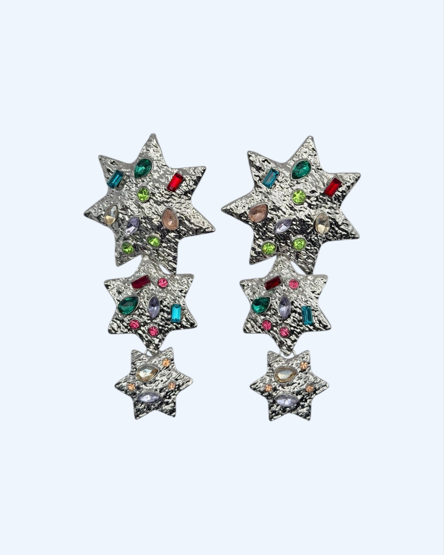 COSMIC - BRINCOS ESTRELAS MAXI PRATEADOS