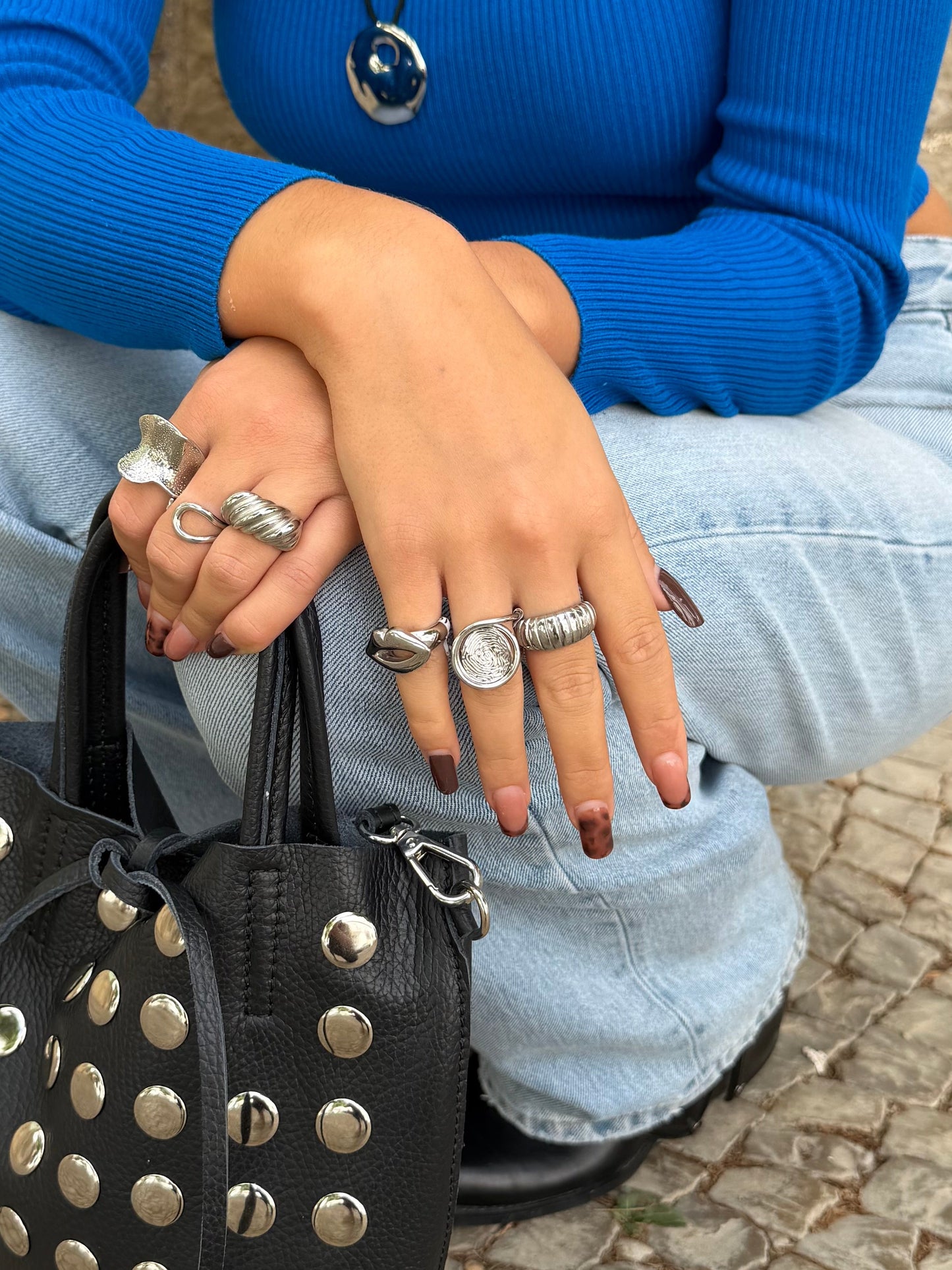 ANEL CHUNKY IMPRESSÃO DIGITAL EM AÇO INOXIDÁVEL