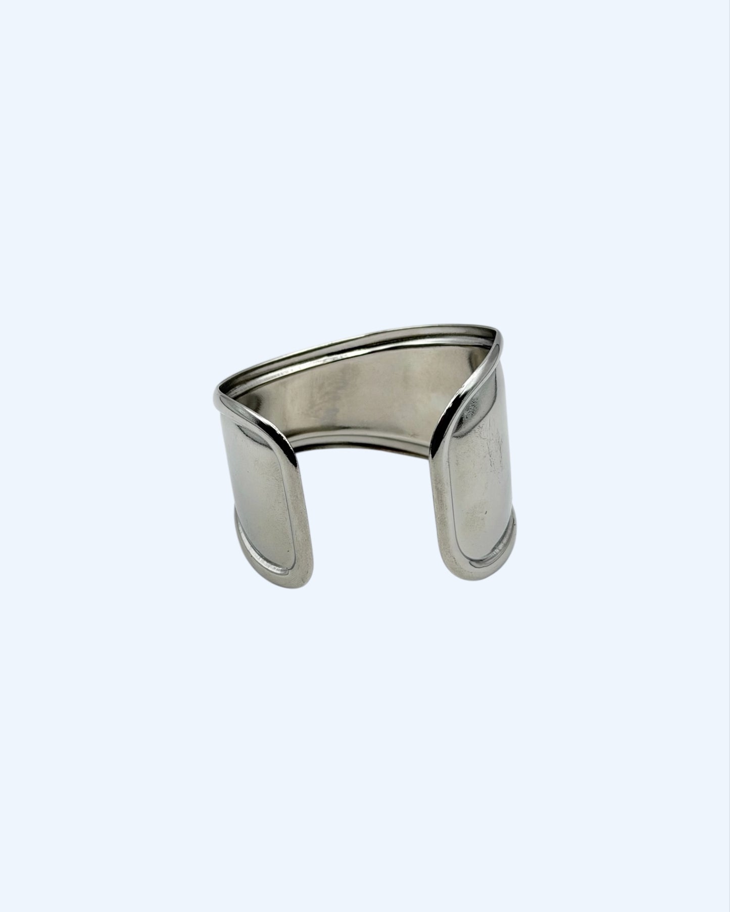 DRIFT - PULSEIRA BRACELETE CUFF MINIMAL PRATEADA EM AÇO INOXIDÁVEL AJUSTÁVEL