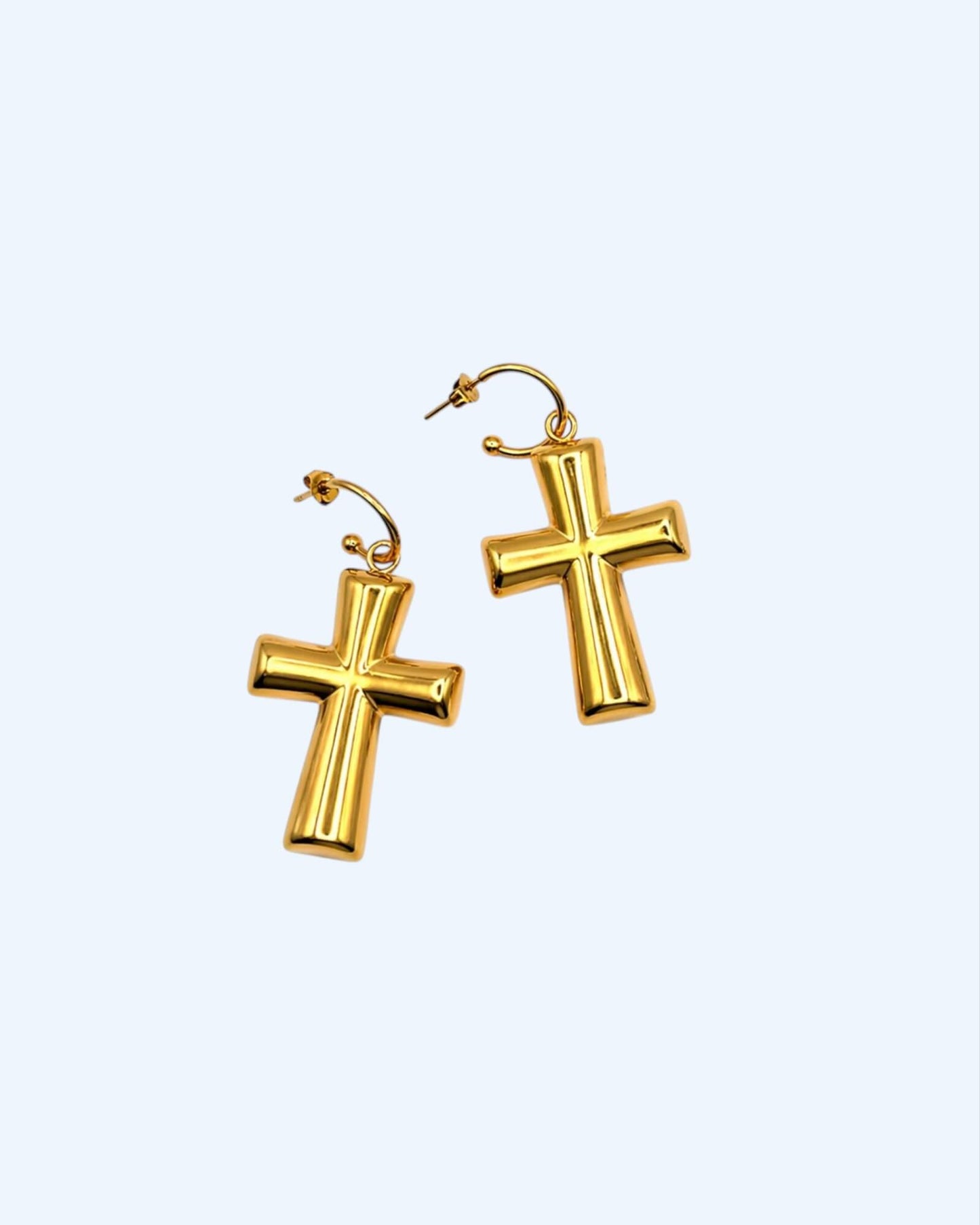 PENDIENTES DE CRUZ ATREVIDOS DE ACERO INOXIDABLE