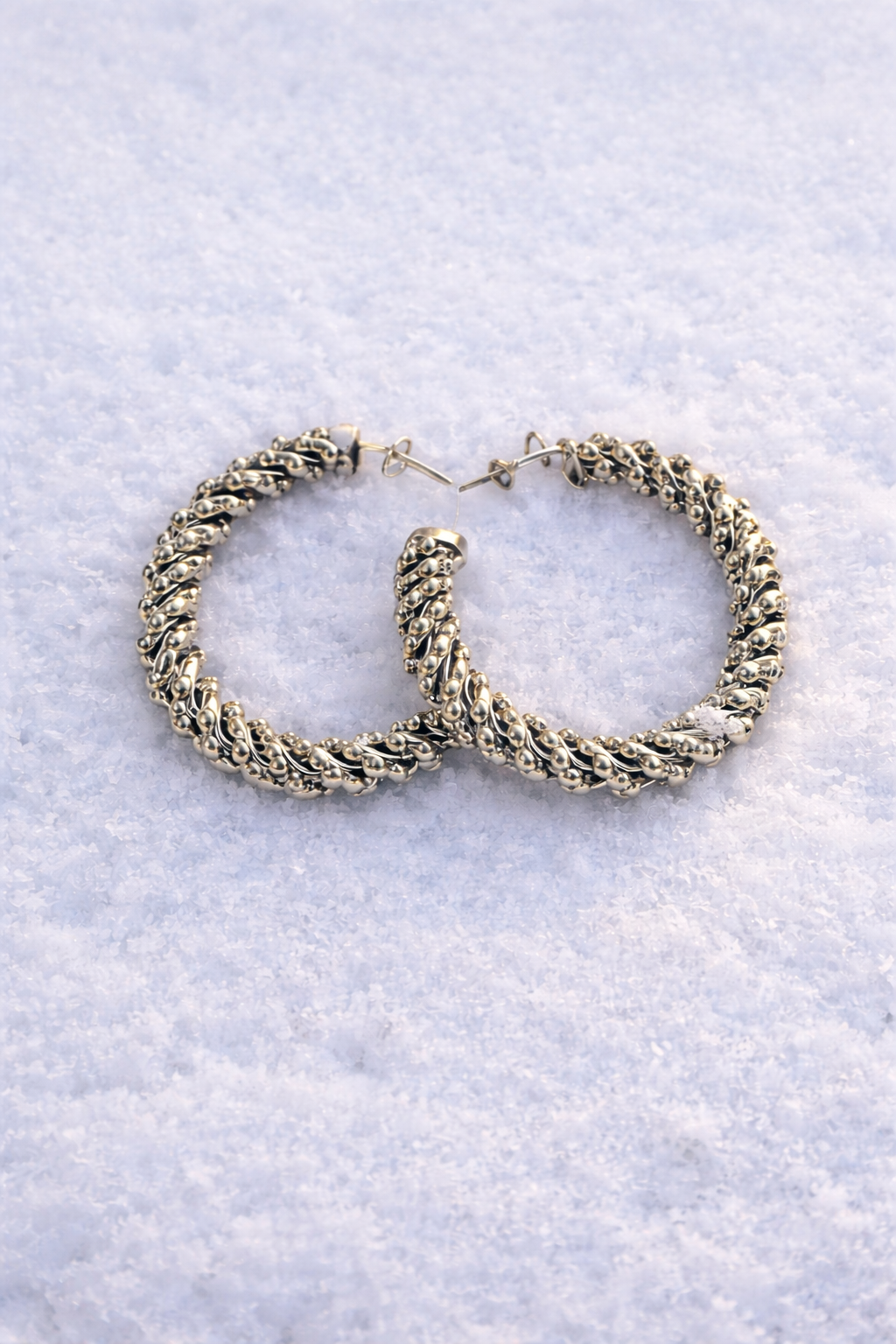 PENDIENTES DE ARO VINTAGE GRANDES DE ACERO INOXIDABLE