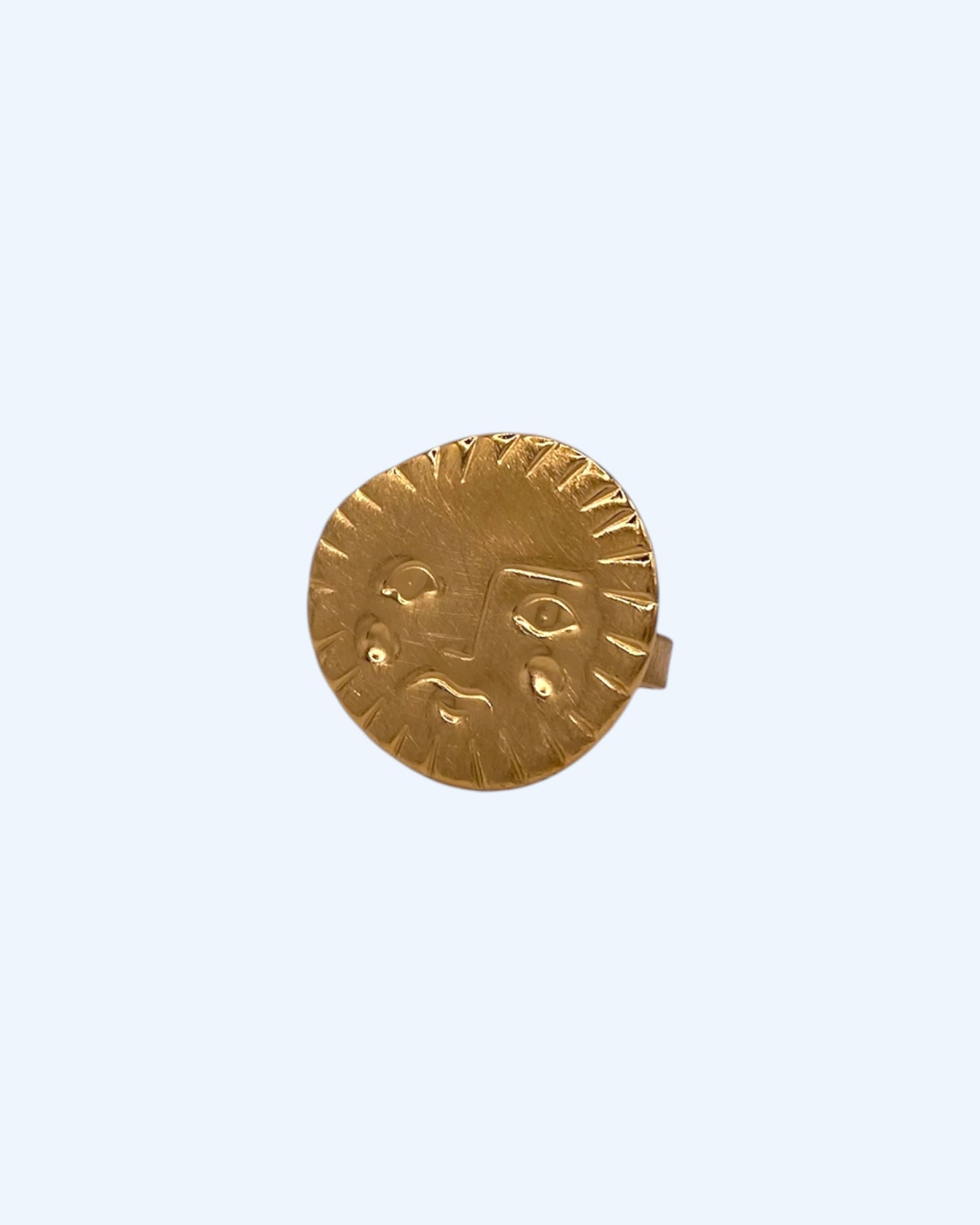 ANEL CARA SOLAR DOURADO EM AÇO INOXIDÁVEL AJUSTÁVEL
