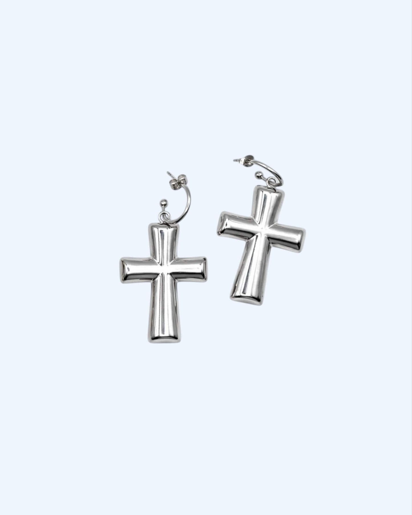 PENDIENTES DE CRUZ ATREVIDOS DE ACERO INOXIDABLE
