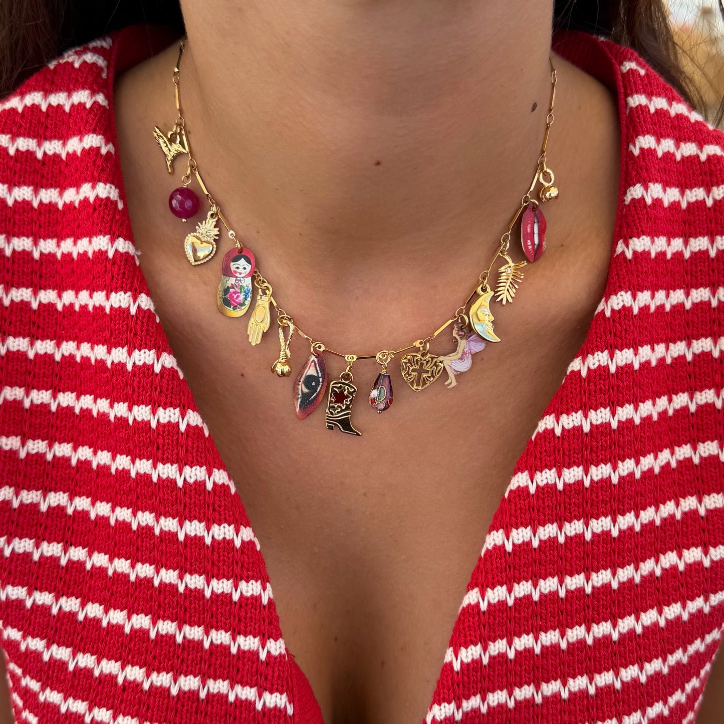 MYSTIC GOLD STAINLESS STEEL CHAIN NECKLACE