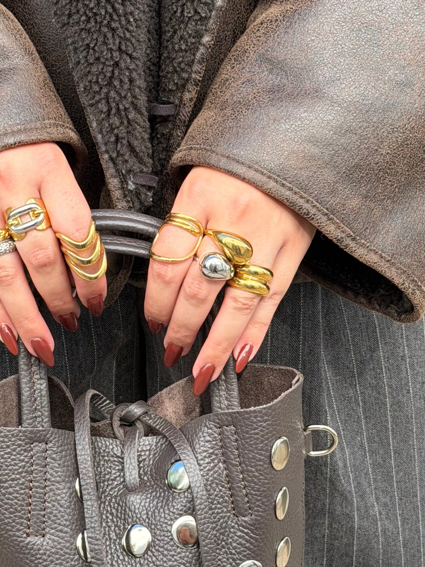 ANEL CHUNKY GOTA MINIMAL EM AÇO INOXIDÁVEL