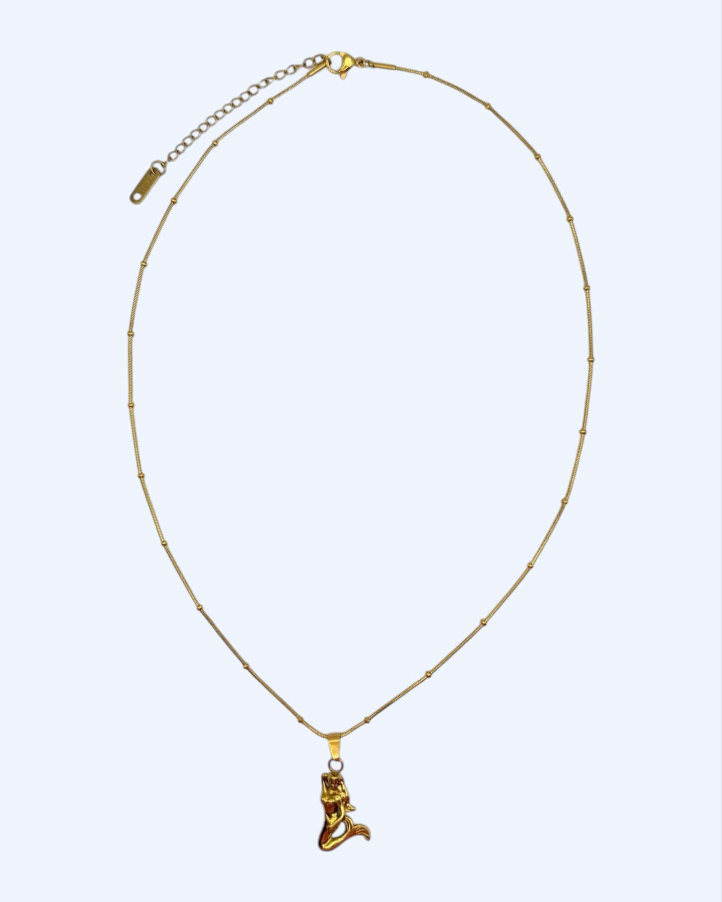 COLAR CORRENTE COM SEREIA  EM AÇO INOXIDÁVEL