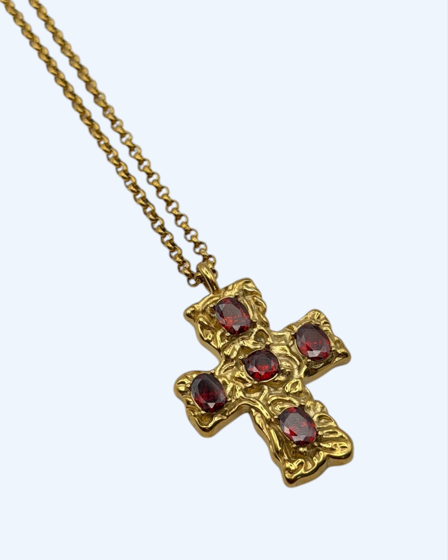 COLAR OU CHOKER CORRENTE COM CRUZ BARROCA COM PEDRAS