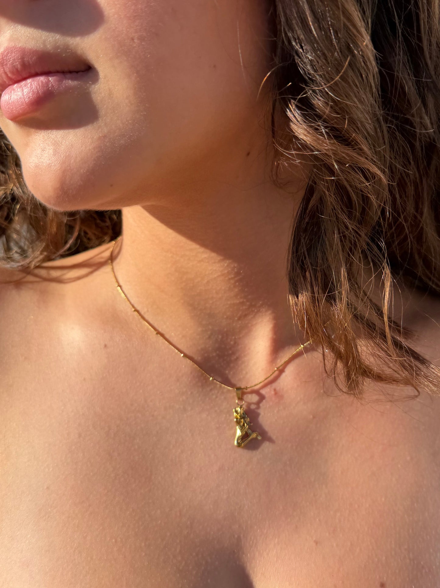 COLAR CORRENTE COM SEREIA  EM AÇO INOXIDÁVEL