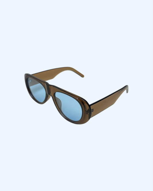 Bowie – Óculos Oversized Castanhos com Lente Azul Glaciar