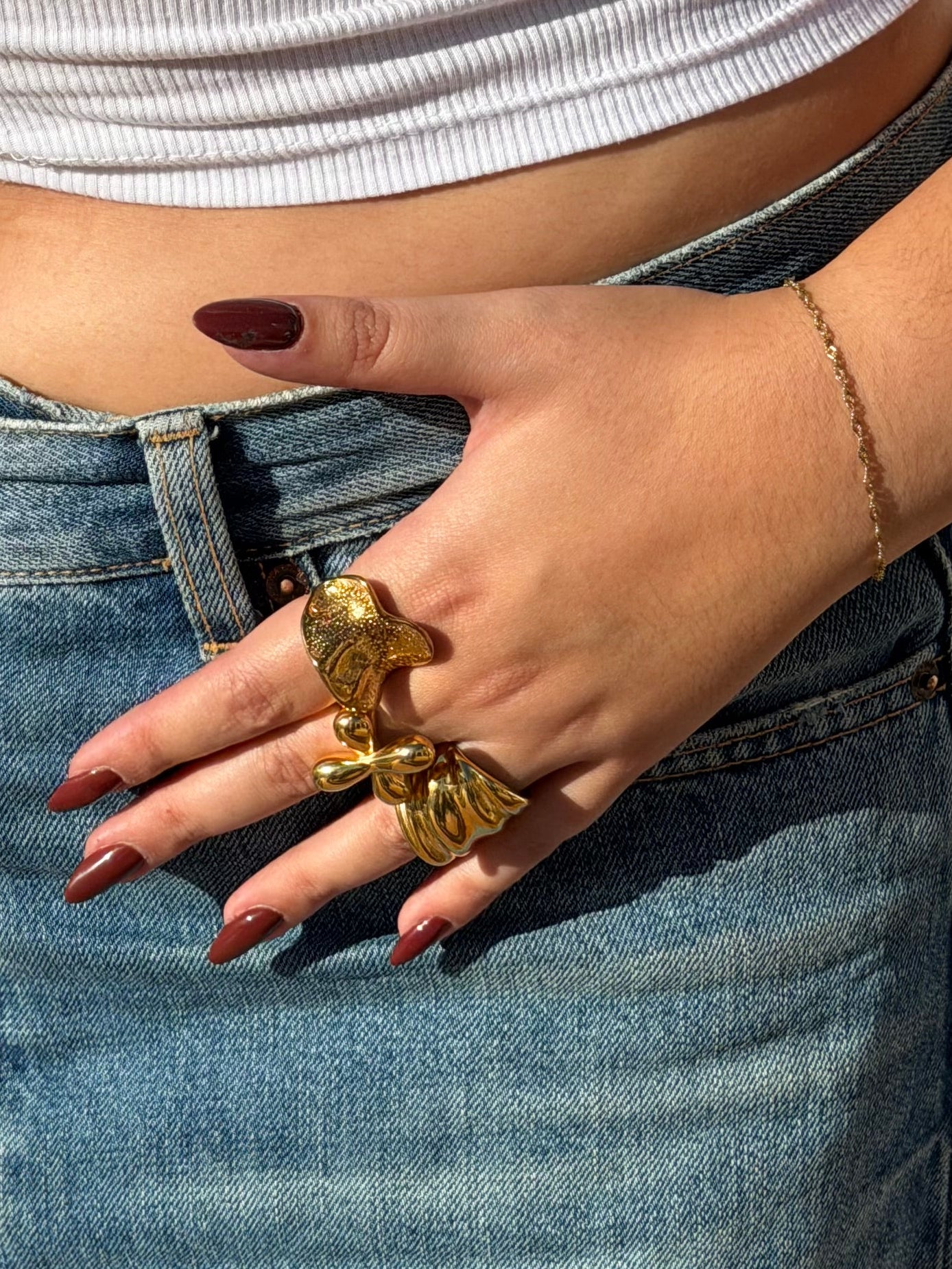 ANEL CRUZ CHUNKY  EM AÇO INOXIDÁVEL