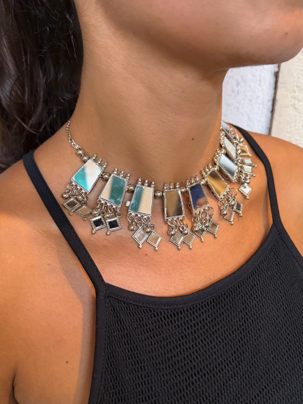 CHOKER PRATEADO ESPELHOS