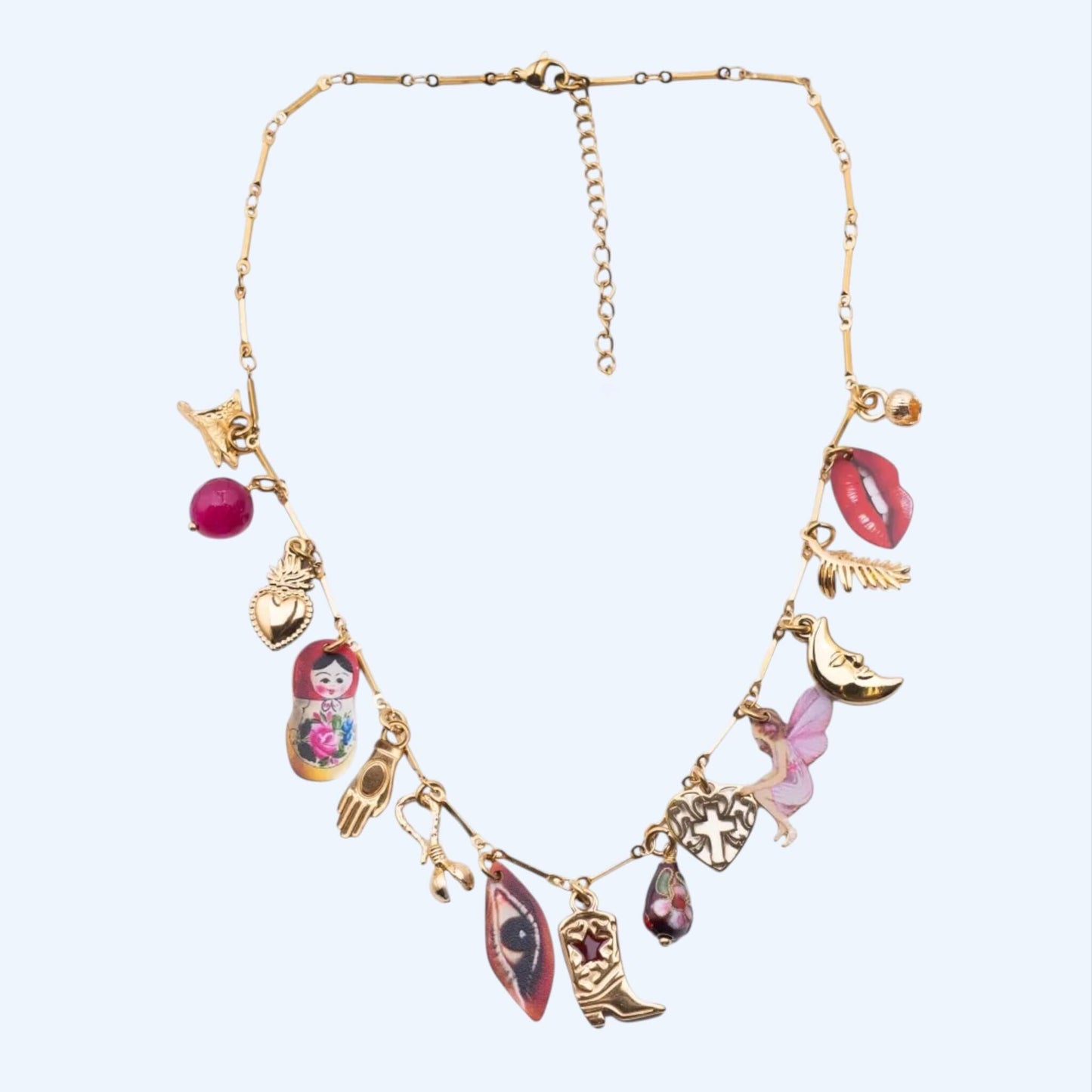 MYSTIC GOLD STAINLESS STEEL CHAIN NECKLACE