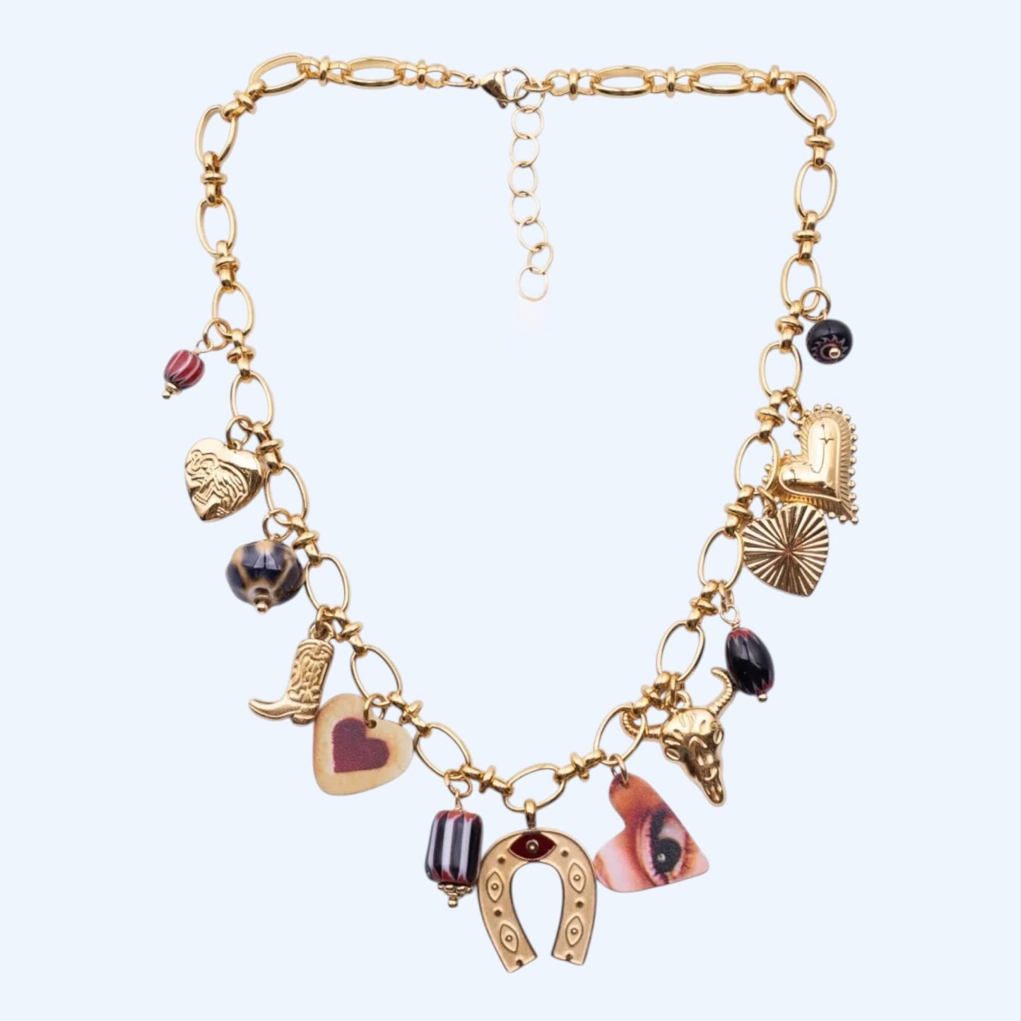 WESTERN GOLD CHAIN NECKLACE IN STAINLESS STEEL