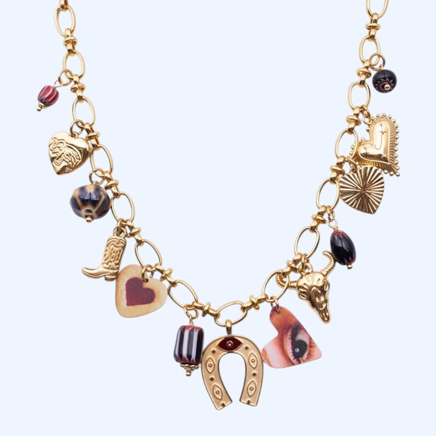 WESTERN GOLD CHAIN NECKLACE IN STAINLESS STEEL
