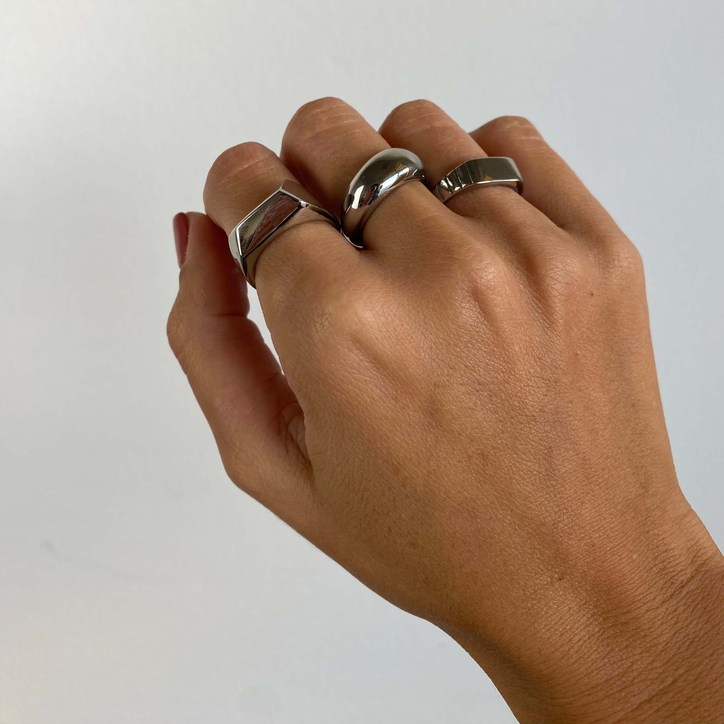 MONACO SILVER STAINLESS STEEL RING