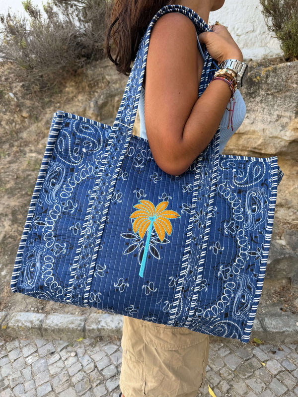 MALA BANDANA SHOPPER GRANDE AZUL