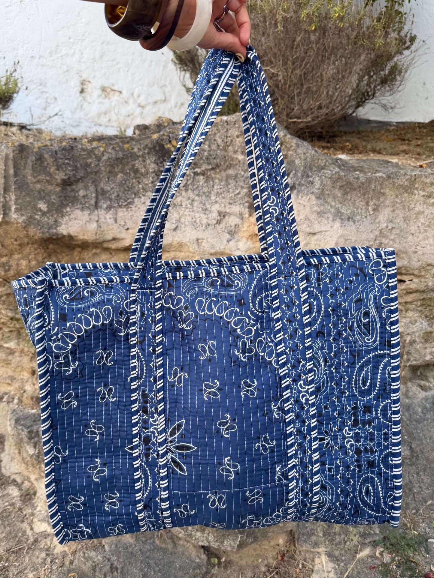 MALA BANDANA SHOPPER GRANDE AZUL
