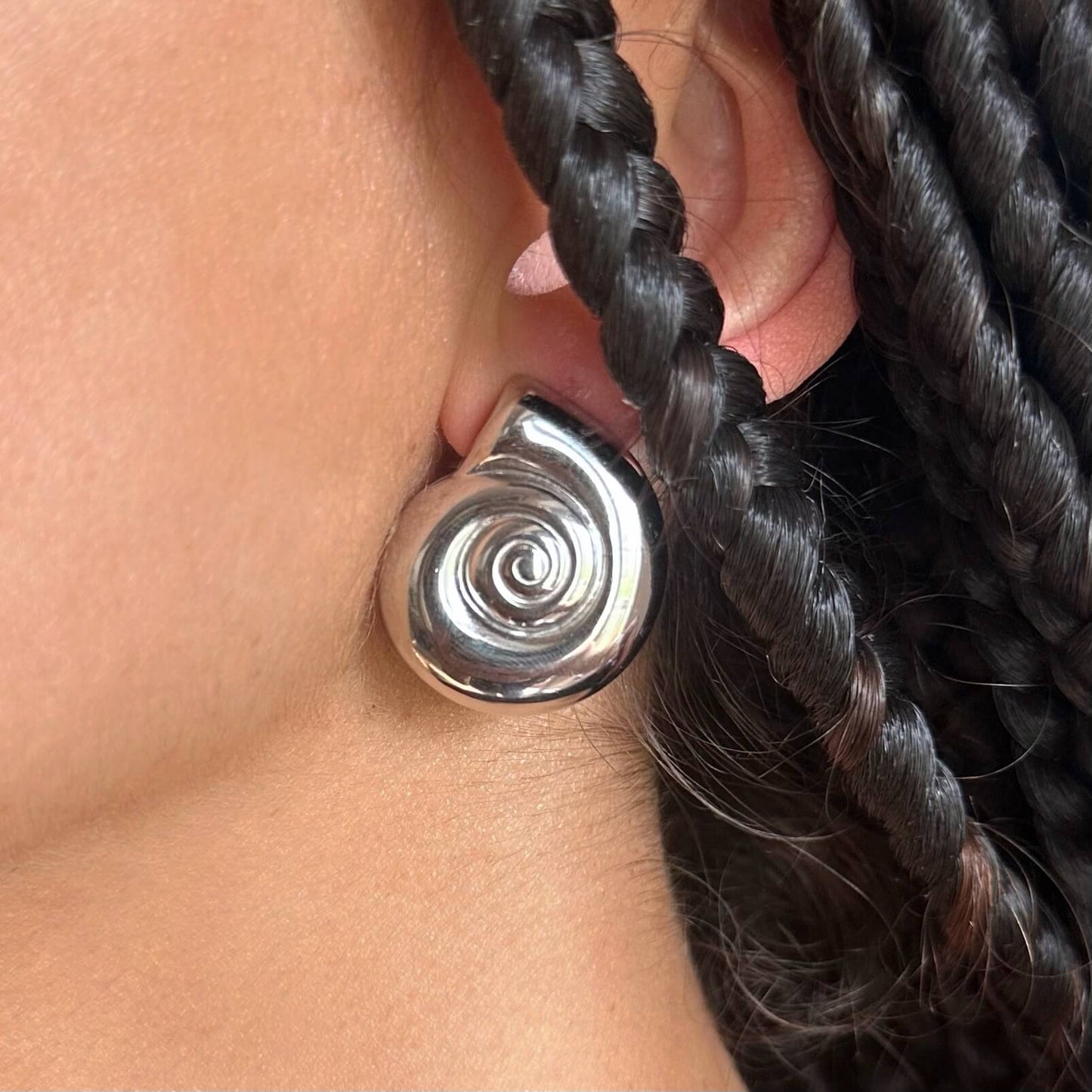 PENDIENTES CARACOLA EN ACERO INOXIDABLE