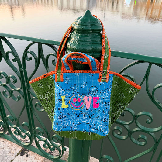 MALA BANDANA MIX CORES SHOPPER "LOVE"