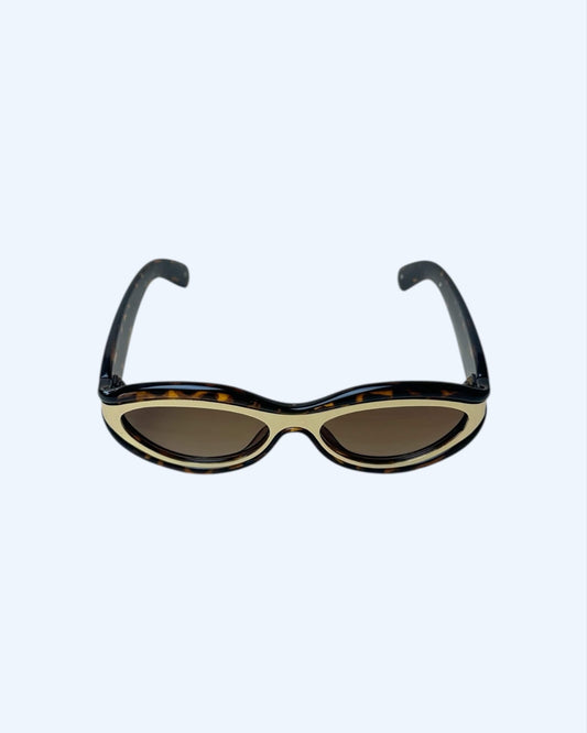 Luna – Óculos Cat Eye Tartaruga com Dourado