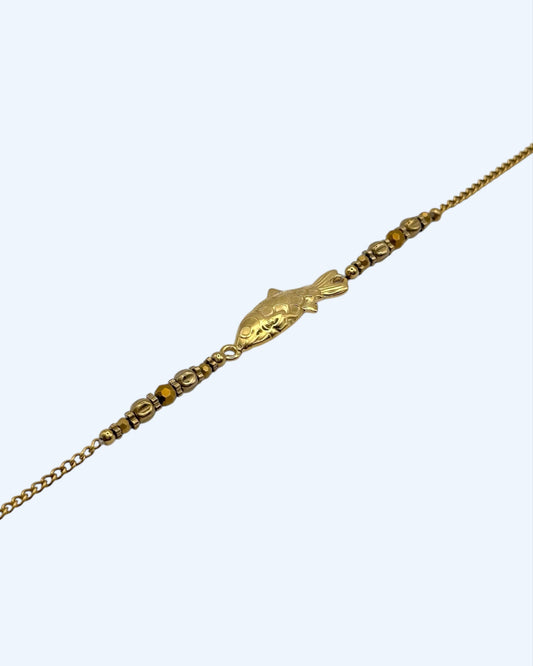 PULSEIRA PEIXE EM AÇO INOXIDÁVEL DOURADO