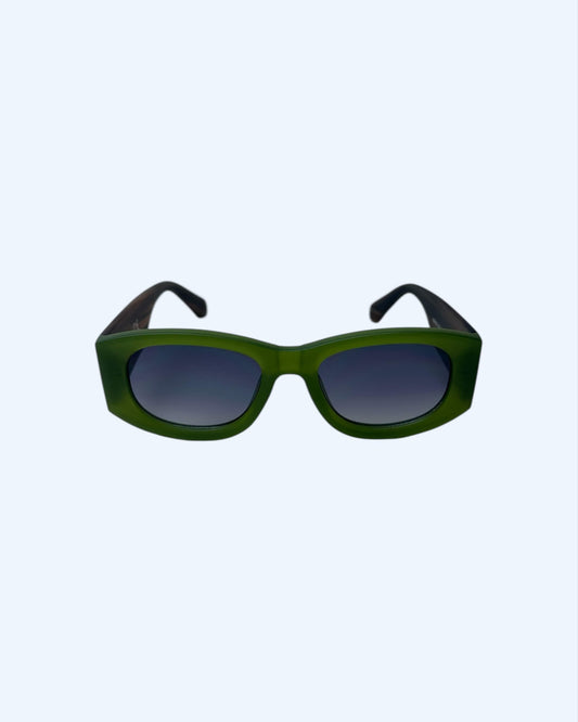 Romy – Óculos Oversized Verde e Castanhos com Lente Castanha