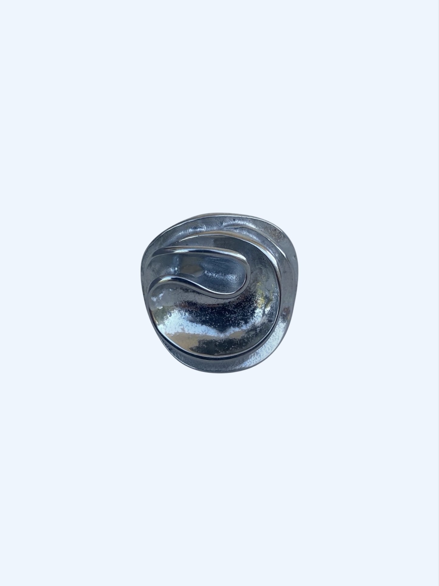 ORGANIC WAVE CHUNKY STAINLESS STEEL RING