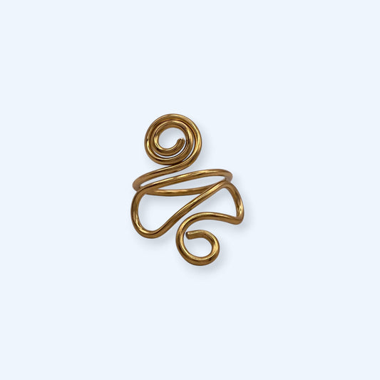 ANILLO DE MOVIMIENTO ESPIRAL DORADO AJUSTABLE